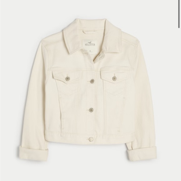 HOLLISTER WHITE DENIM JACKET - Picture 11 of 13